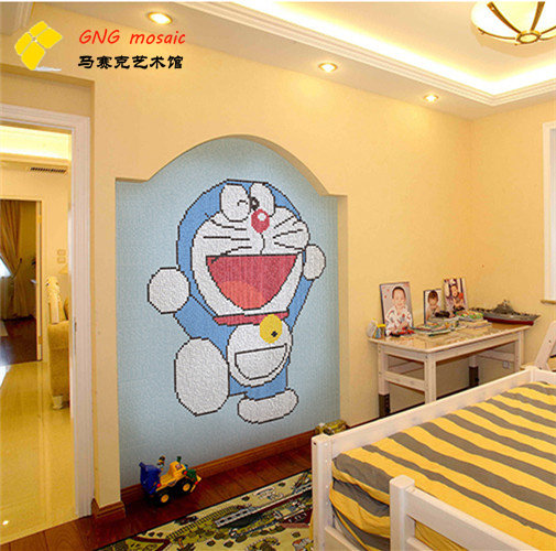 叮当机器猫小黄人马里奥梦露迈克等动漫卡通马赛克拼图背景墙瓷砖