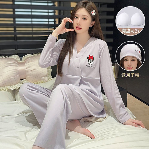 送月子帽-纯棉月子服秋冬季厚款