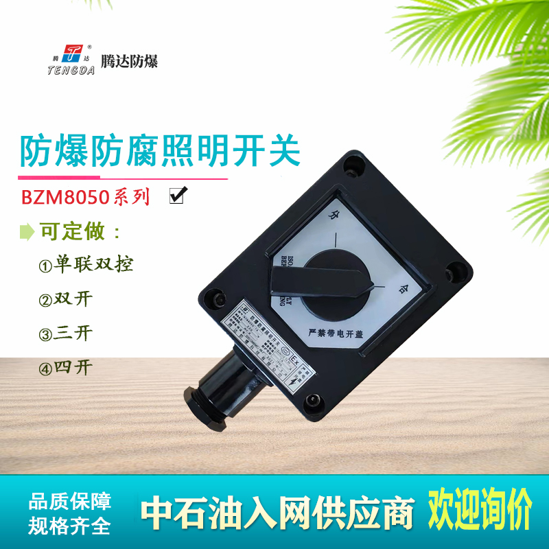 厂家直销腾达防爆防腐照明开关BZM8050-16A/220V中石油入网供应商-封面