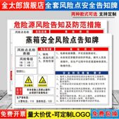 蒸箱安全风险点告知牌卡危险源预防措施工厂生产车间标语标识牌标志标示指示警告提示贴纸警示牌定制FXD138