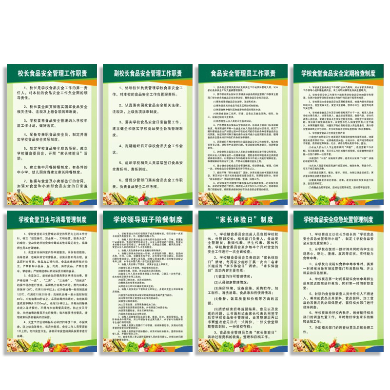 食堂校园培训餐饮卫生检查制度牌