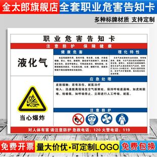液化气职业病危害告知牌卡卫生消防安全周知危险废物化学品工厂车间标识提示贴纸警示标志牌子定制GQT32