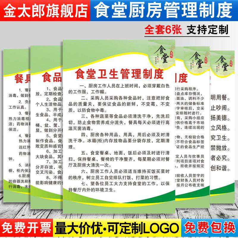 餐厅食堂管理制度牌酒店餐馆学校海报饭店安全操作规程宣传食品卫生提示标识牌标语挂图标识规章牌子贴纸定制