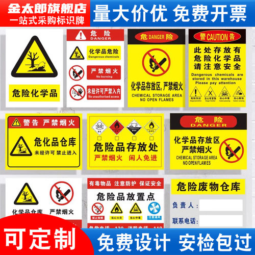 危险化学品标识牌危化品仓库警示
