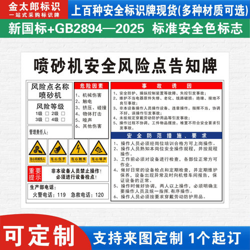 喷砂机预防措施定制安全风险点