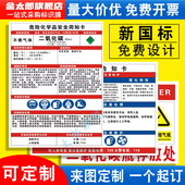 二氧化碳危险化学品安全周知卡氧氢氮气混合气体MSDS职业病危害告知牌气瓶存放处风险点标识警示牌提示定制QT