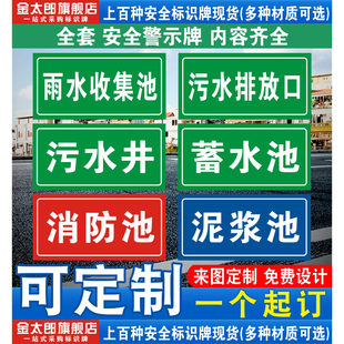 污水废气排放口标识牌事故应急池废气检测采样口消防事故应急池污水池标示井池化粪池蓄水池雨水收集池提示牌
