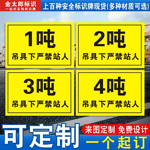 吊具下严禁站人吊具天车警示标识