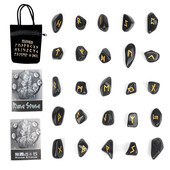 25枚一套黑曜石符文卢恩符号如尼符石天然水晶粉晶随形裸石宝北欧