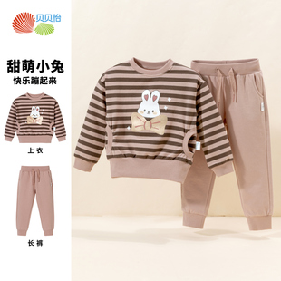 女童套装 2023冬新品 圆领薄绒保暖卫衣休闲百搭卫裤 两件套童装