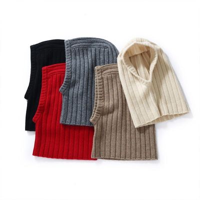 秋冬纯羊毛帽子围巾一体男女连帽围脖保暖巴拉克拉法帽假领子脖套