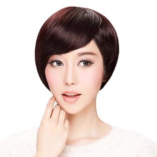 娇滴滴假发女个性不规则短发直发斜刘海帅气bobo头时尚假发套