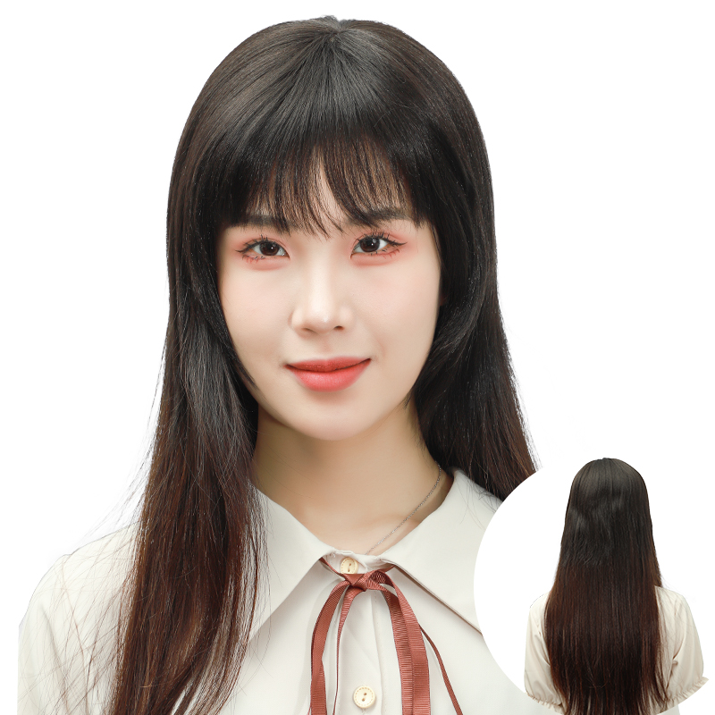 娇滴滴假发 进口发片无痕隐形齐刘海头顶补发块片 增发假发刘海片