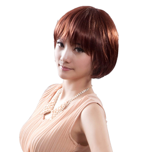 娇滴滴假发 短发 齐刘海BOBO头 短卷发蓬松高温丝妹妹头全假发套