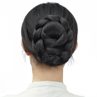 娇滴滴假发 端庄粗麻花辫子盘发花苞头 复古丸子头发包发髻OL气质