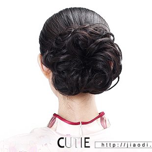 娇滴滴 假发发苞 时尚大发包发髻 复古卷发丸子头发包假发片逼真