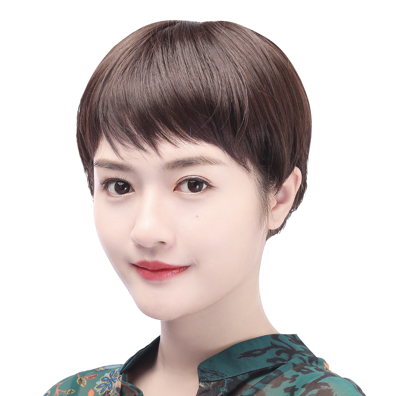 娇滴滴斜刘海利落女生高仿真假发