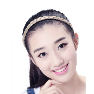 娇滴滴 假发发带 手工编织麻花辫子头箍 韩版森女系复古发箍简约