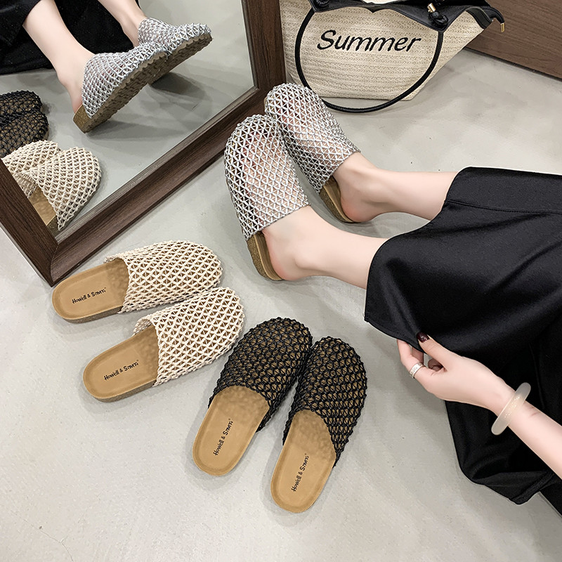 大码女鞋41-43编织包头凉拖鞋潮图片