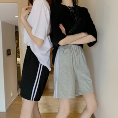 Real photo pants women's straight pants Hong Kong Style loose wide leg leisure sports trend shorts