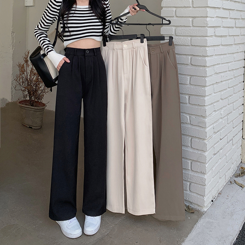 Real shooting and real price 2022 spring new Korean suit pants high waist slim vertical pants women's trousers