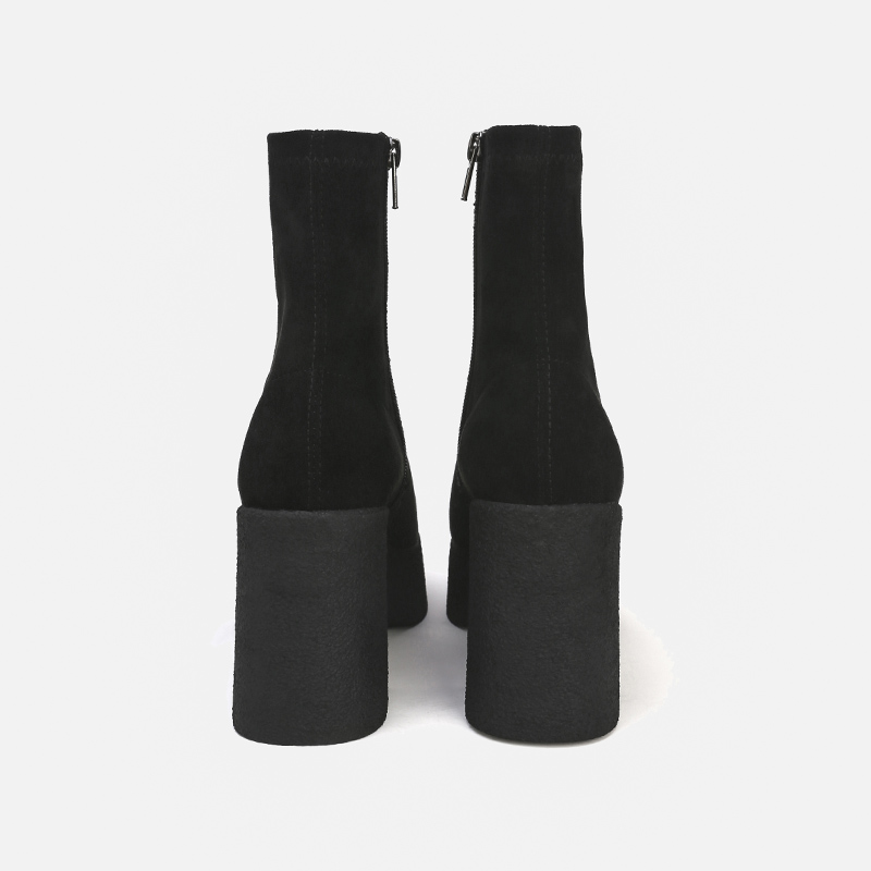 马丁靴女新款方头防水台马丁靴