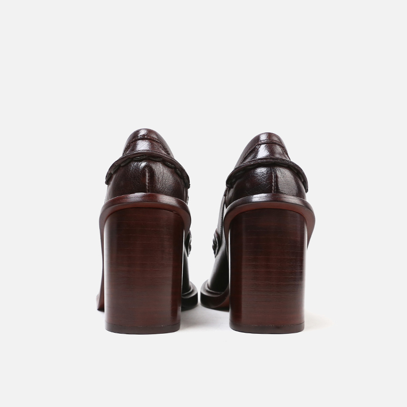 牧玛尼手工植鞣胎欧美范高跟鞋