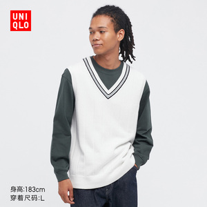 Uniqlo Men's/Women's/Couples V-Neck Vest (Youth College Style Sweater Sweater) 446830