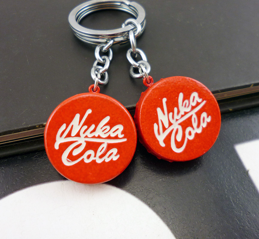 辐射4核子可乐瓶盖钥匙扣fallout游戏周边男饰品挂件异尘余生包邮