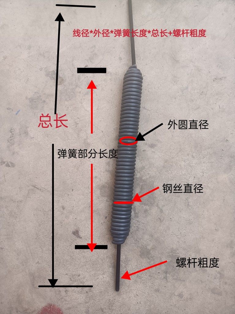 道闸弹簧拉簧双螺杆弹簧两头电动门空降门广告道闸现货，定制
