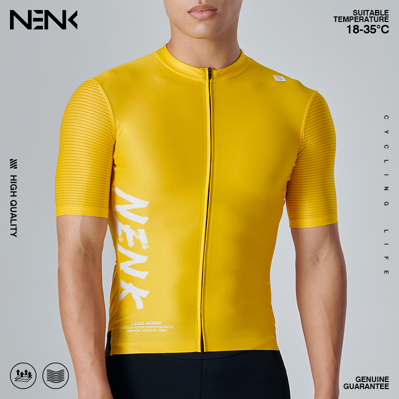 NENK短袖骑行服黄色上衣
