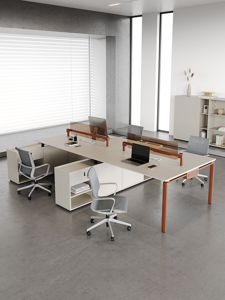办公室桌椅组合屏风卡座四人位现代简约办公家具2/4/6人位职员桌