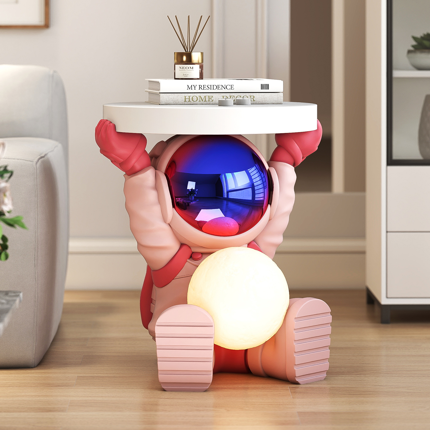 宇航员床头柜创意茶几摆件