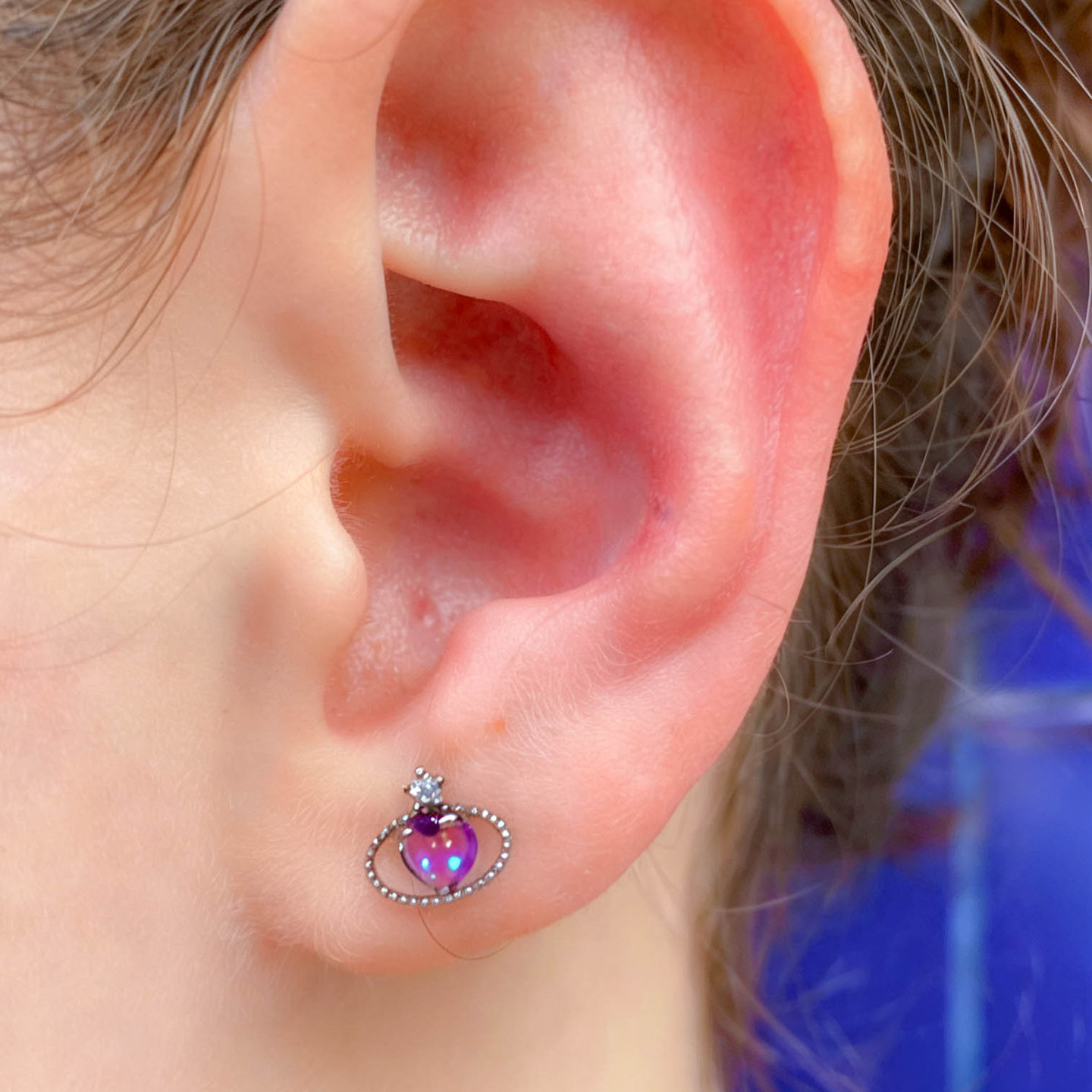 医用钛钢耳骨钉小众时尚紫色耳钉女圆形镶钻小耳饰个性百搭饰品,饰品/流行首饰/时尚饰品新,耳钉,淘宝优惠券,粉丝福利购,淘宝优惠卷