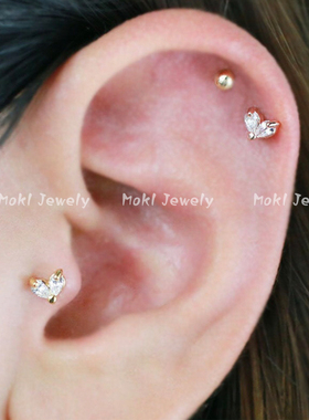 925银心形简约小耳骨钉个性网红耳钉女螺丝拧扣气质小巧耳饰爱心