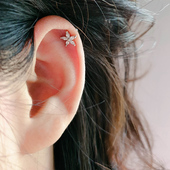 耳钉睡觉免摘螺丝拧小众设计感耳骨钉小耳朵钛钢耳环超闪耳蜗钉