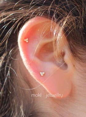 纯银耳钉睡觉免摘双头螺丝拧扣耳屏软骨耳骨钉小众简约女小巧百搭