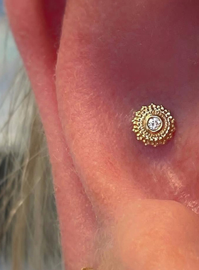 秋冬美拉德软骨耳饰欧美复古精致耳钉女睡觉免摘耳骨钉高级独特