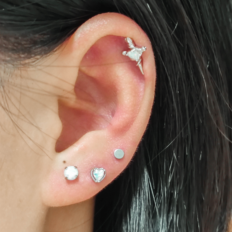 钛钢耳骨钉睡觉免摘耳钉