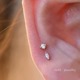 迷你皓石耳钉女钛钢螺丝拧扣耳骨钉新款 潮多耳洞耳屏钉软骨钉