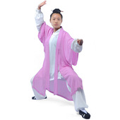 武当道士道袍高档披纱雪纺太极拳练功披纱太极拳表演服披纱男女款