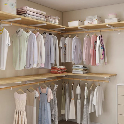 衣帽间自制服装店服装衣服女装店货架上墙展示架挂衣架挂衣杆墙壁