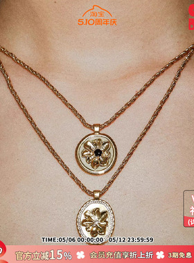 cotemp Bellis Oval/Coin 新款贝利斯金色椭圆项链/吊坠宝石项链