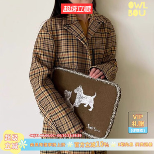 SoftServe柔软供应《刺绣小狗》流苏14寸通勤平板笔记本电脑包macbookpro内胆包