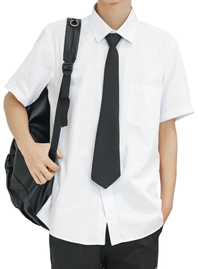 dk制服日系ins痞帅黑色白衬衫