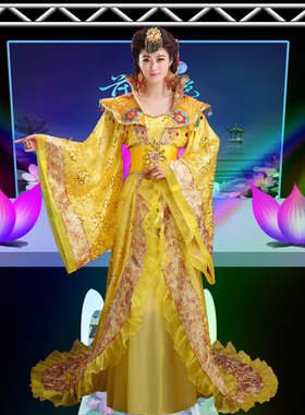 大唐公主汉服全套古装一整套唐朝贵妃服装皇后拖尾演出服古代女装