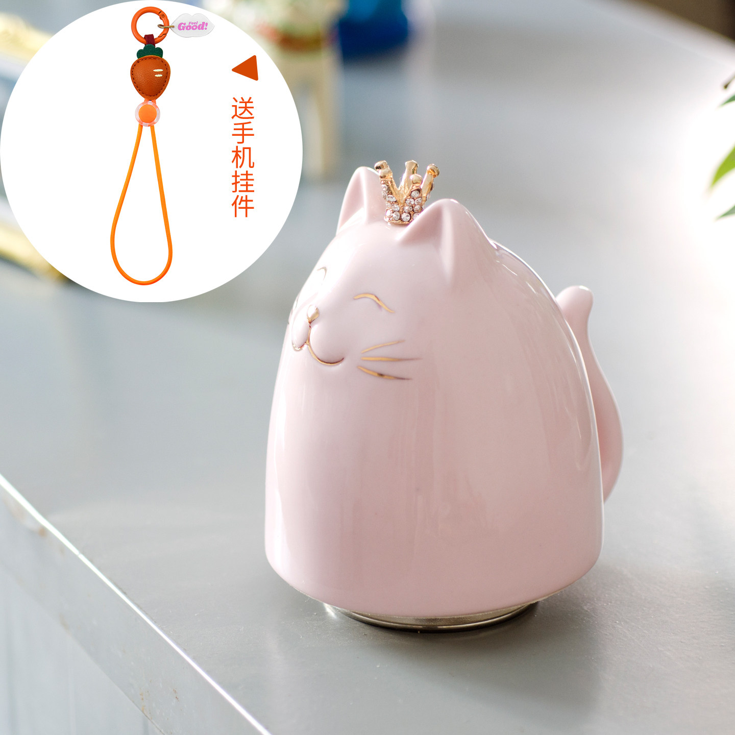 八门虫社猫咪陶瓷旋转音乐盒八音盒创意可爱男女生圣诞节生日礼物