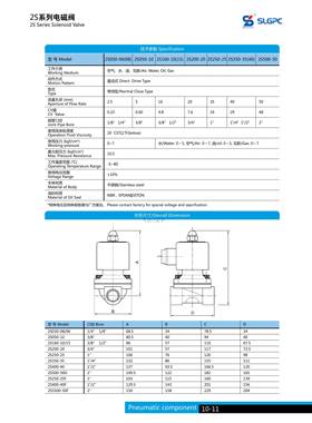 SLGPC 盛隆 304不锈钢二通电磁阀 6分水阀 2S200-20 AC220V DC24V