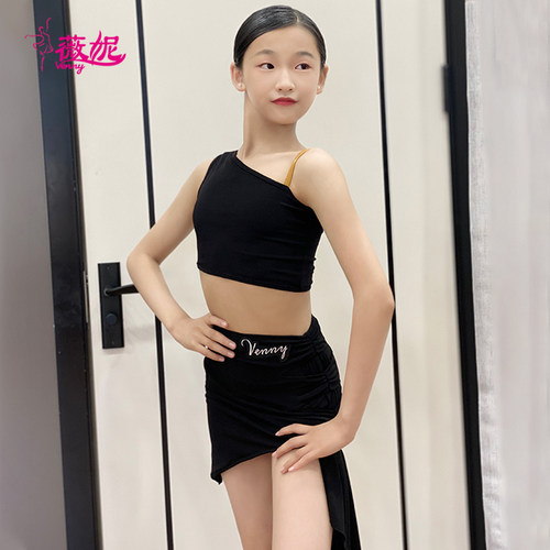 venny薇妮拉丁舞斜肩吊带新款