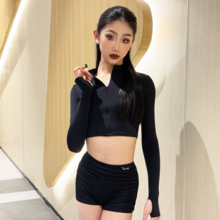 女童国标练功服套装 Venny薇妮 外套短裤 拉丁舞服长袖 迷雾森林